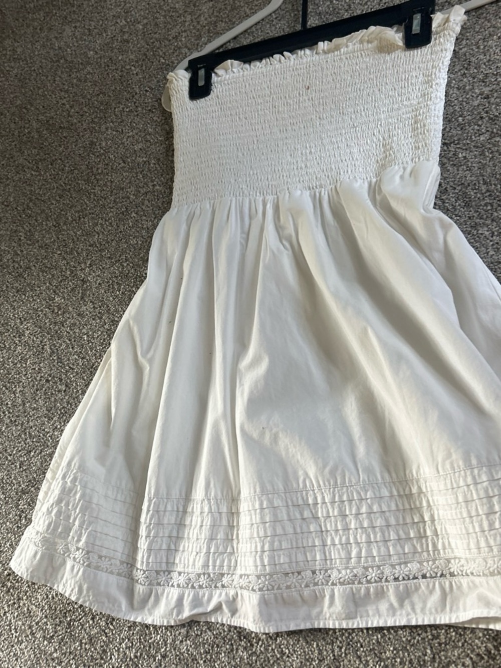 American Eagle Outfitters White Smocked Mini Dress